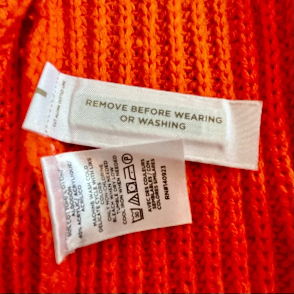 NWT Loft Button Up Knit Cardigan Sweater Orange Women’s Small - Picture 5 of 9